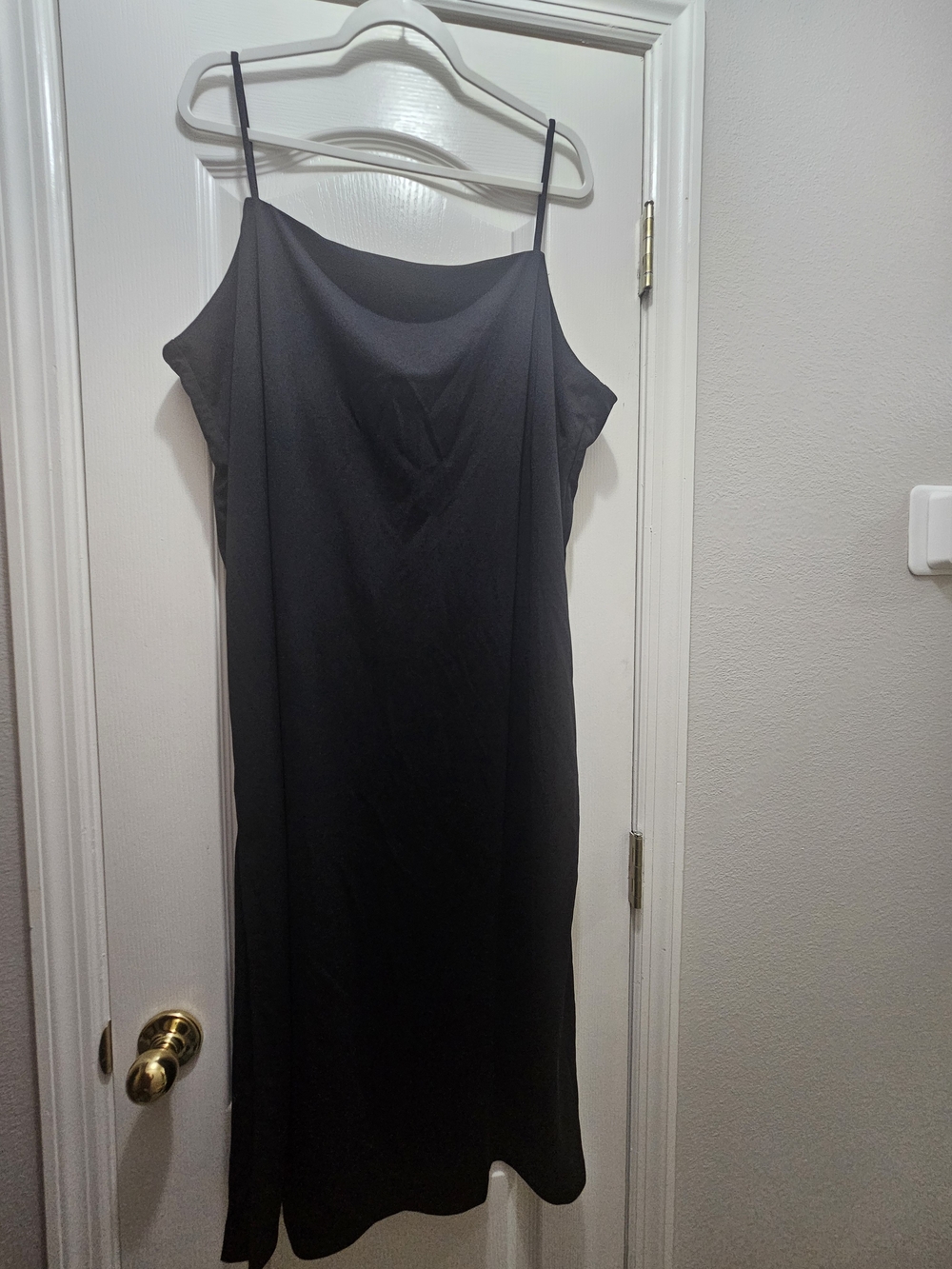 H&M Black Midi Slip Dress with Thin Straps
